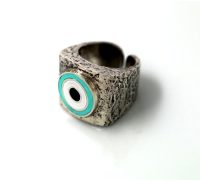 Square Blue Magic Eye Ring