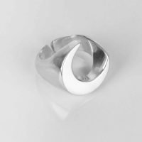 Silver moon ring