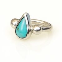 Teardrop Ring with Turquoise