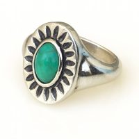 Silver ring with turquoise gemstone