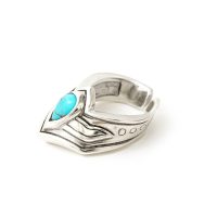 Silver Shield Ring with Turquoise