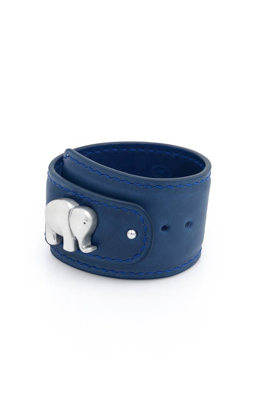 The leather and silver elephant bracelet - Image 6