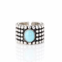 Silver ring with turquoise gemstone