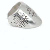 slanted silver Feng Shui ring