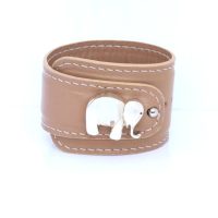 The leather and silver elephant bracelet