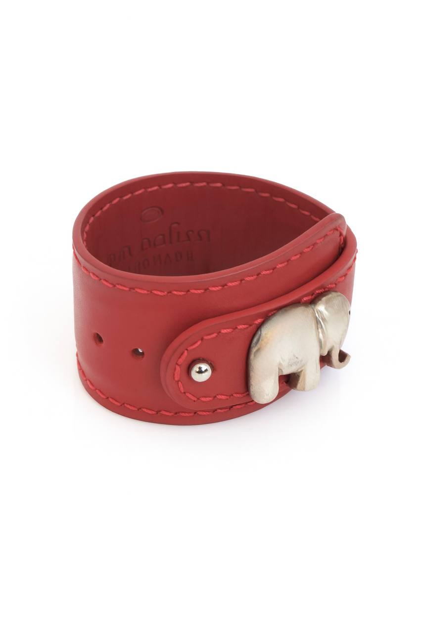 The leather and silver elephant bracelet - Image 3