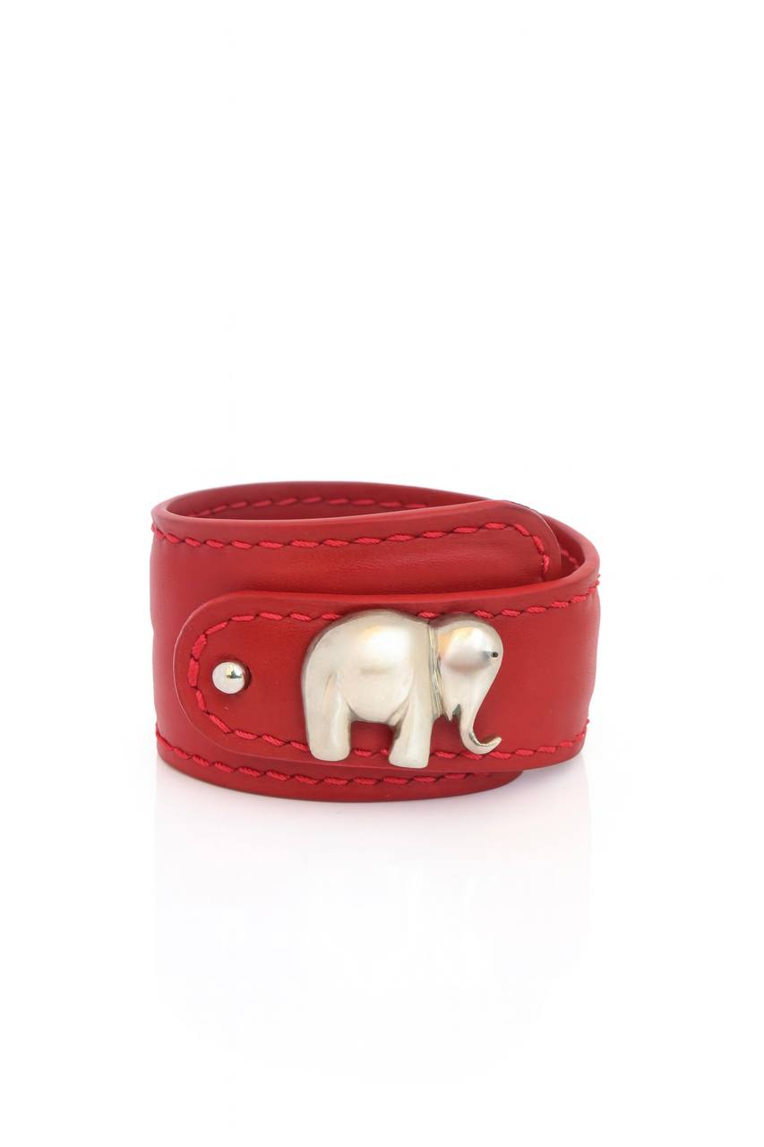 The leather and silver elephant bracelet - Image 4