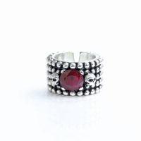 Silver Ring with Red Ruby