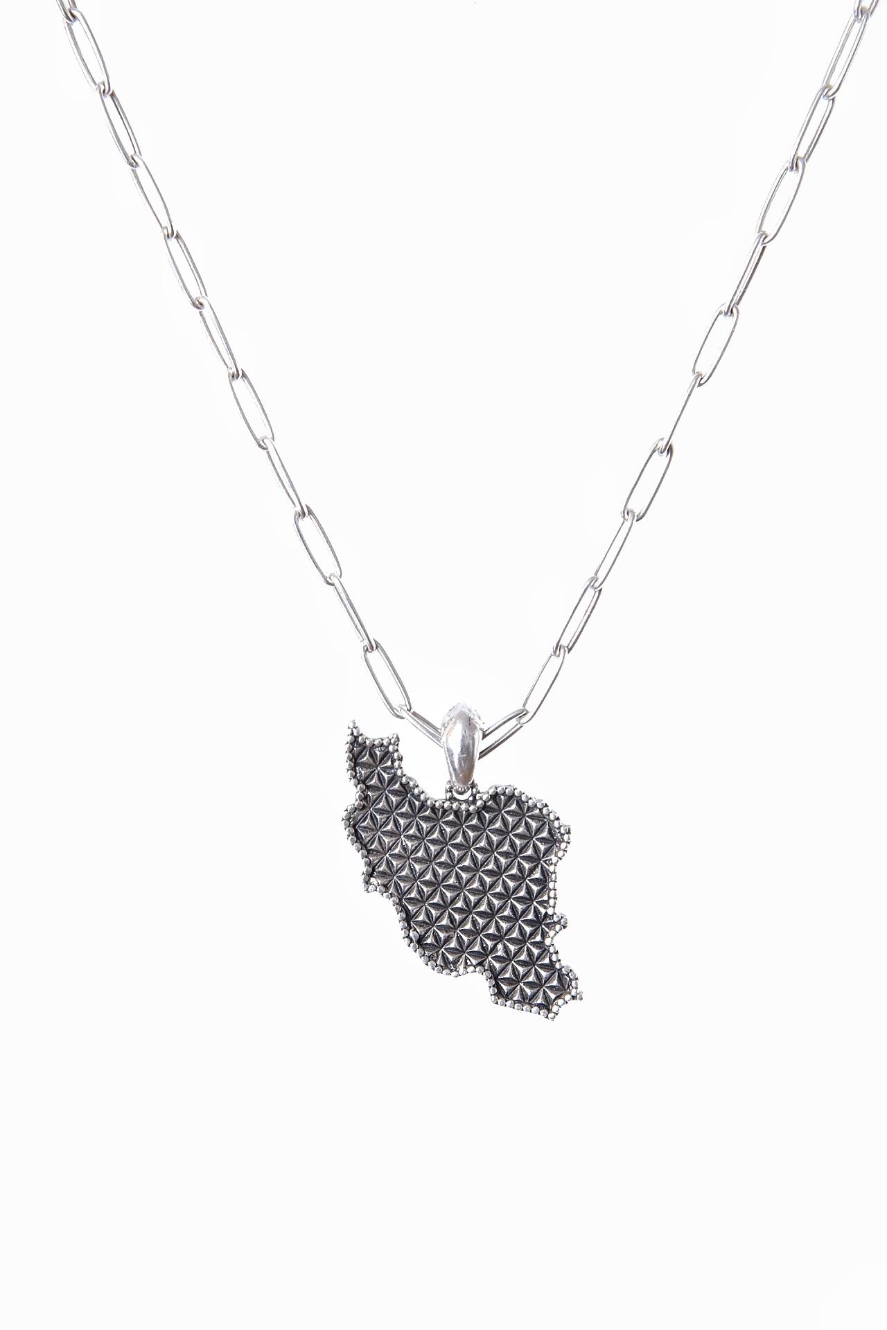 Sterling silver Iran map necklace inspired by Iranian Heritage – SUN NAFISSI