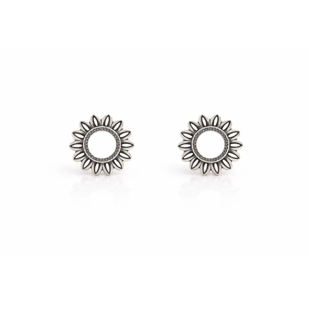silver sun Earrings